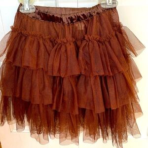 3 Tiered Brown Tulle Skirt